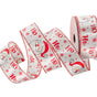 1.5" X 10YD White & Red Ho Ribbon