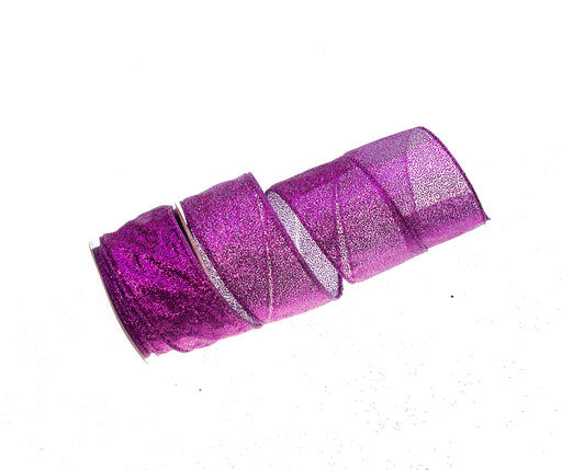 2.5" X 10YD Purple Glitter Ribbon