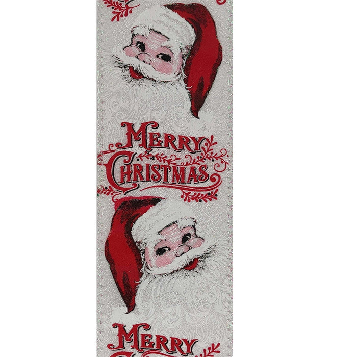 4" X 10YD Santa Merry Christmas Ribbon