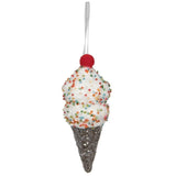 6" Ice Cream Cone With Sprinkles Ornament