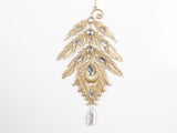 8" Feather Ornament With Jewels
