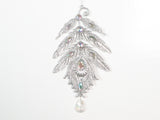 8" Feather Ornament With Jewels