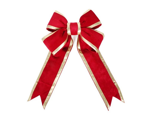 2 FT X 2.5 FT Red & Gold Bow 4 Ears