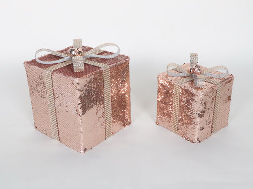 6" & 8" Rose Gold Glitter Gift Box Set