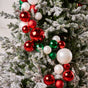 4 FT Red, White, & Green Ball Garland
