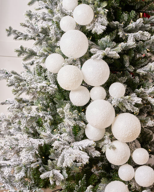 4 FT Snowy White Ball Garland