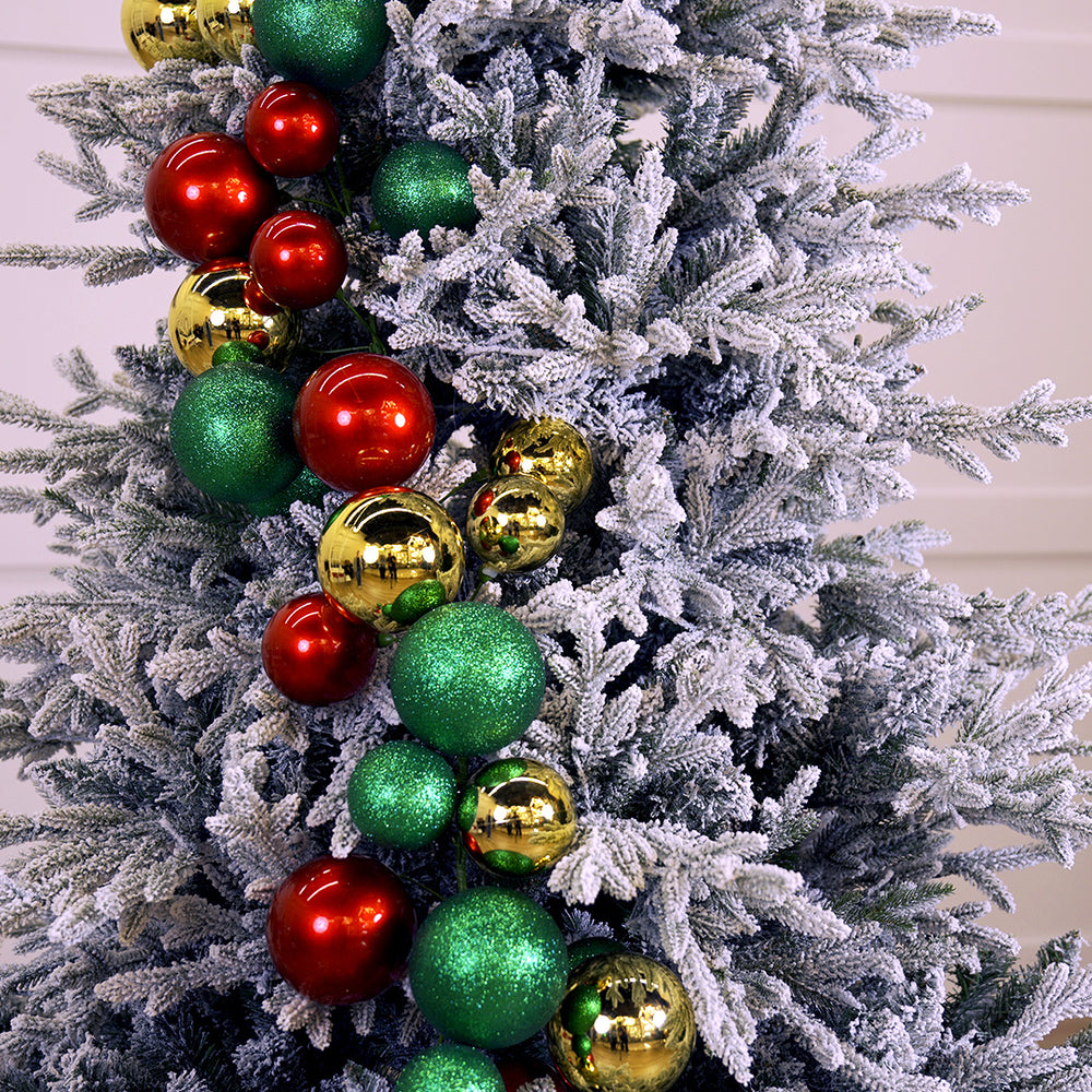 6 FT Green, Red, & Gold Ball Garland