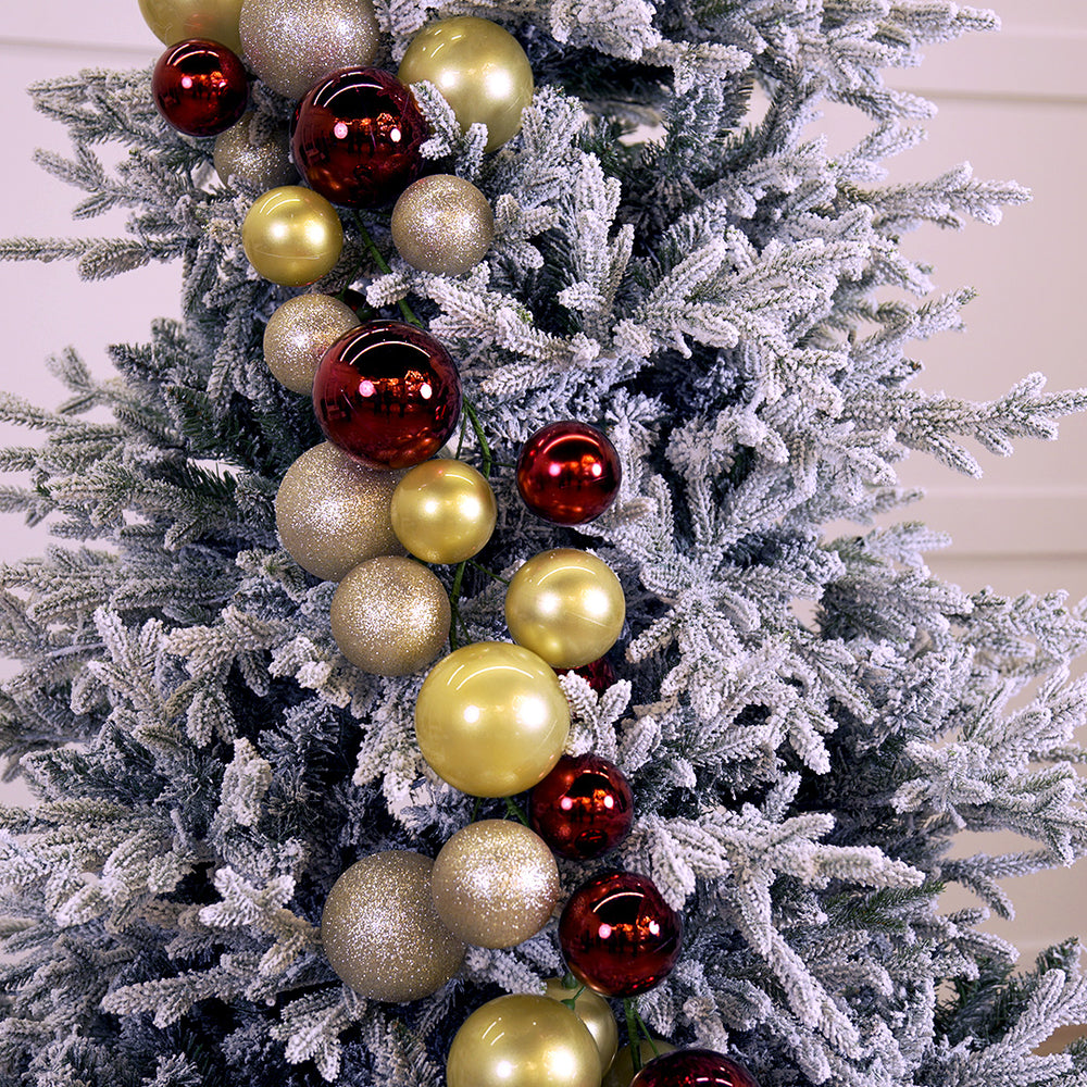 6 FT Champagne & Burgundy Ball Garland