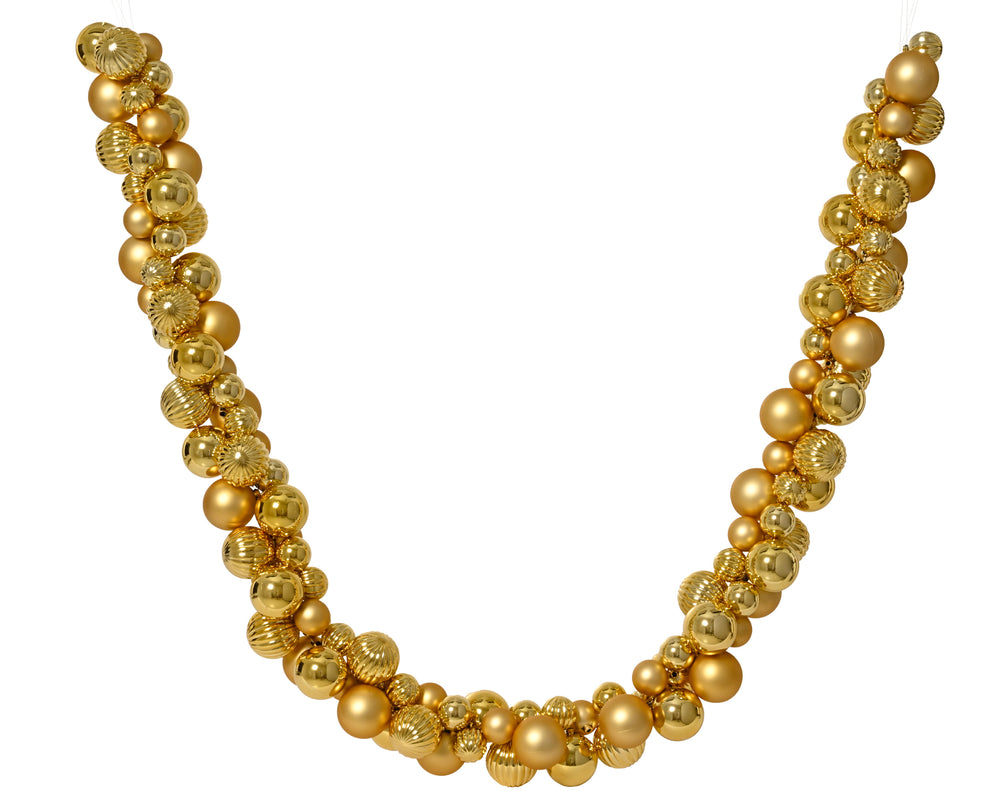 5.9 FT Light Gold Shiny & Matte Shatterproof Ball Garland