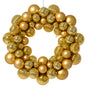 15" Light Gold Shiny & Matte Shatterproof Ball Wreath