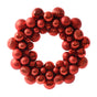 15" Christmas Red Shiny & Matte Shatterproof Ball Wreath
