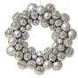 15" Silver Shiny & Matte Shatterproof Ball Wreath