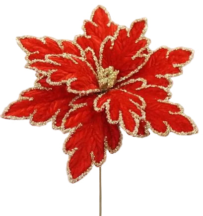 20" Red & Gold Poinsettia