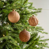 4" Copper Textured Glass Assorted Ball Ornament