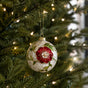 6" Ivory Holly Flower Ball Ornament