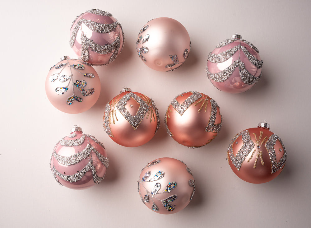 5" Blush Pink Jewel Ball Assorted Ornament
