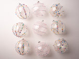5" Clear Glass Spun Ball Assorted Ornament