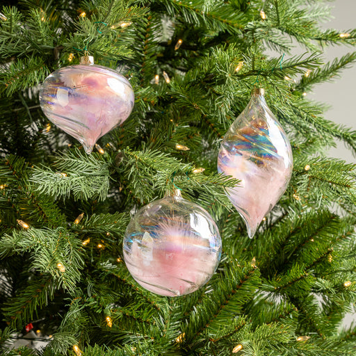 5" Pink Clear Ball Ornament Assortment