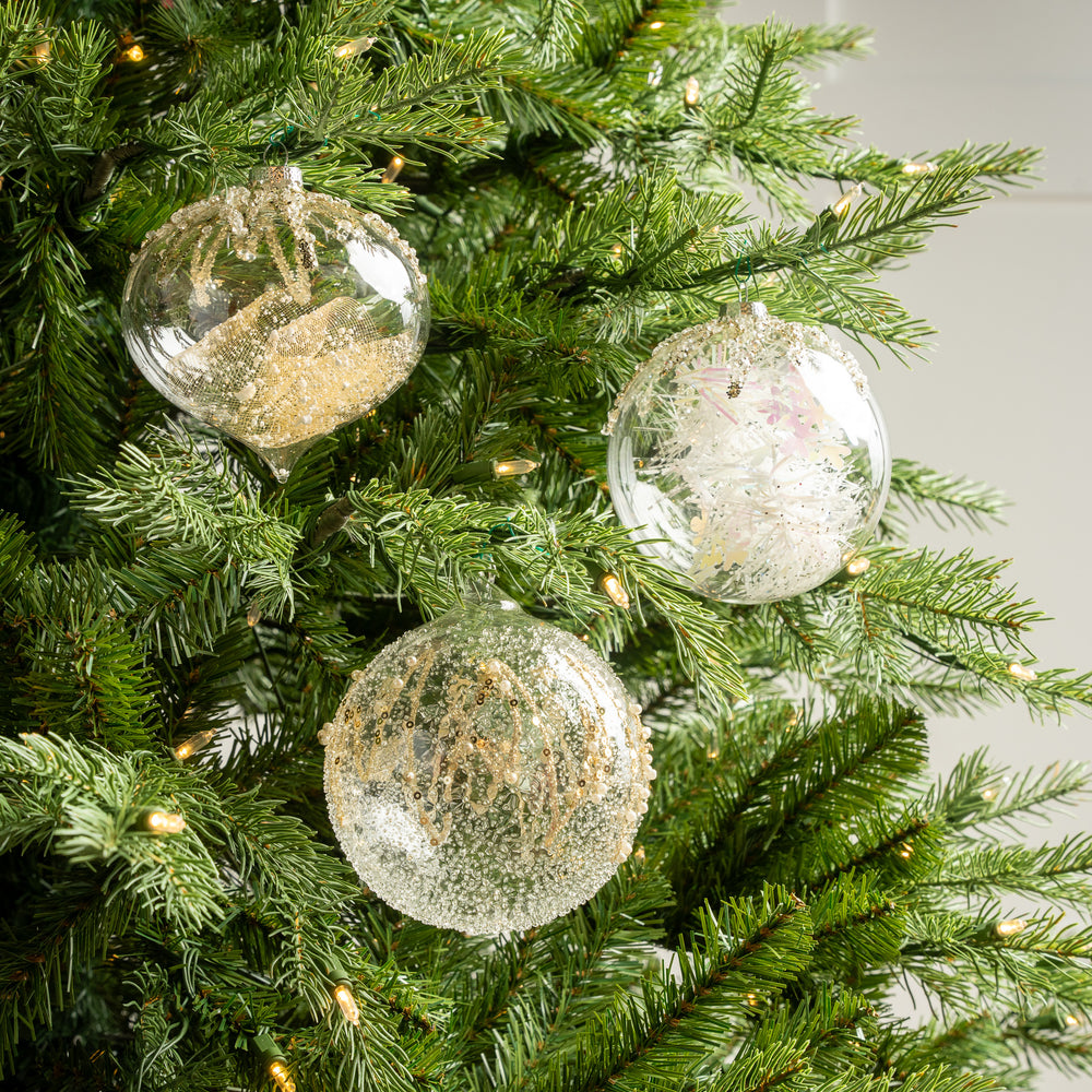 5" Cellini Clear Glass Ornament Assorted