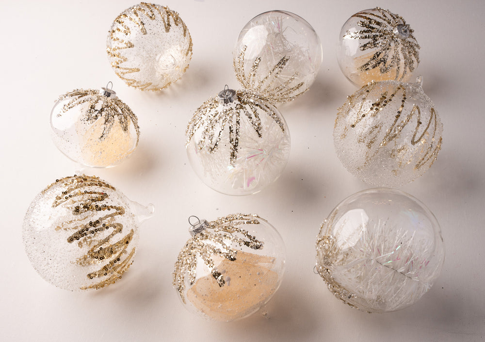 5" Cellini Clear Glass Ornament Assorted