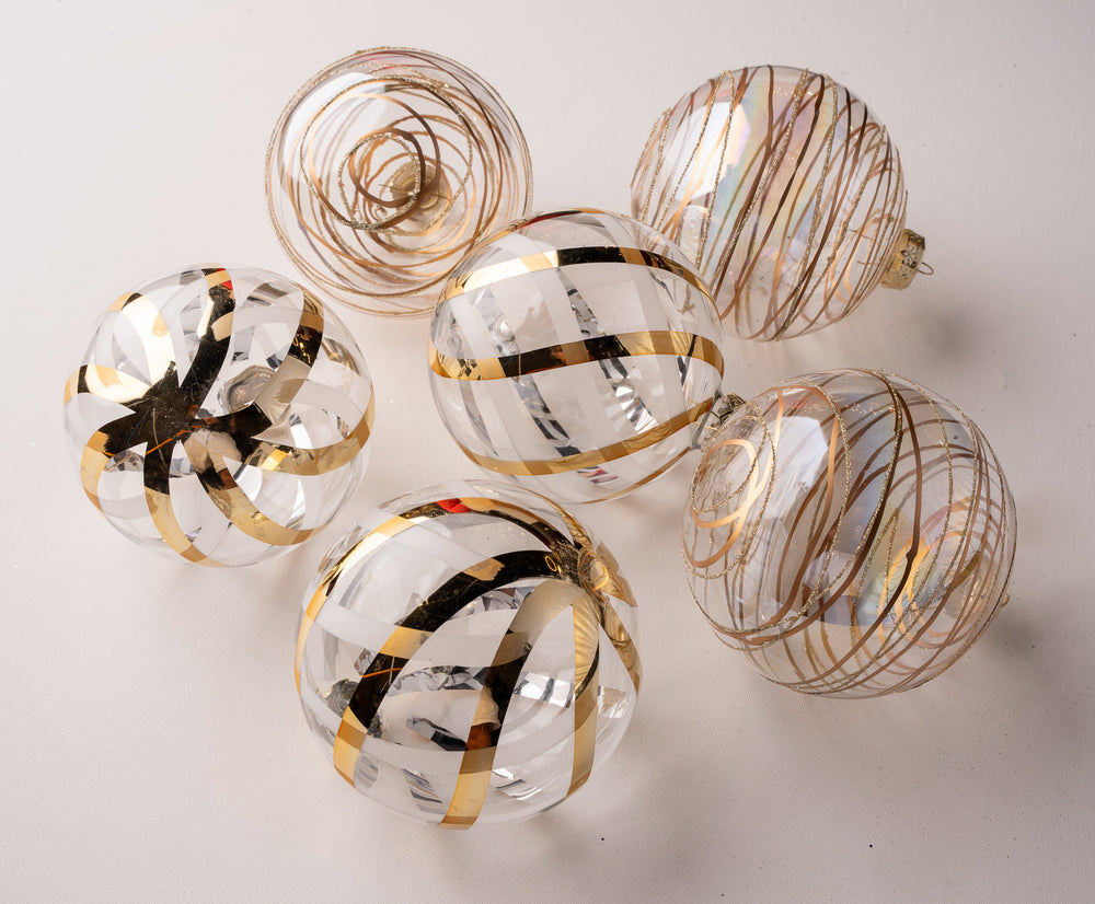 5" Gold Clear Ball Ornament Assorted