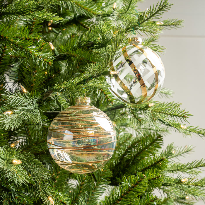 5" Gold Clear Ball Ornament Assorted