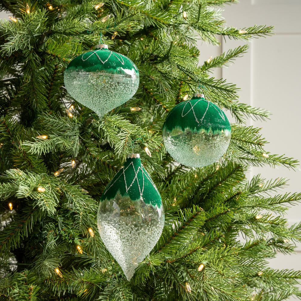 5" Green & Silver Ornament