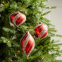 5" Red & White Beaded Ball Ornament Assorted
