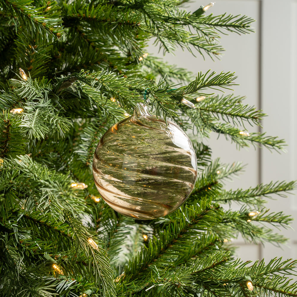 5" Gold Thick Glass Ball Ornament