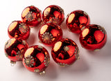5" Red Jewel & Glitter Snowflake Ball Ornament