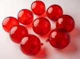 5" Clear Red Glass Ball Ornament