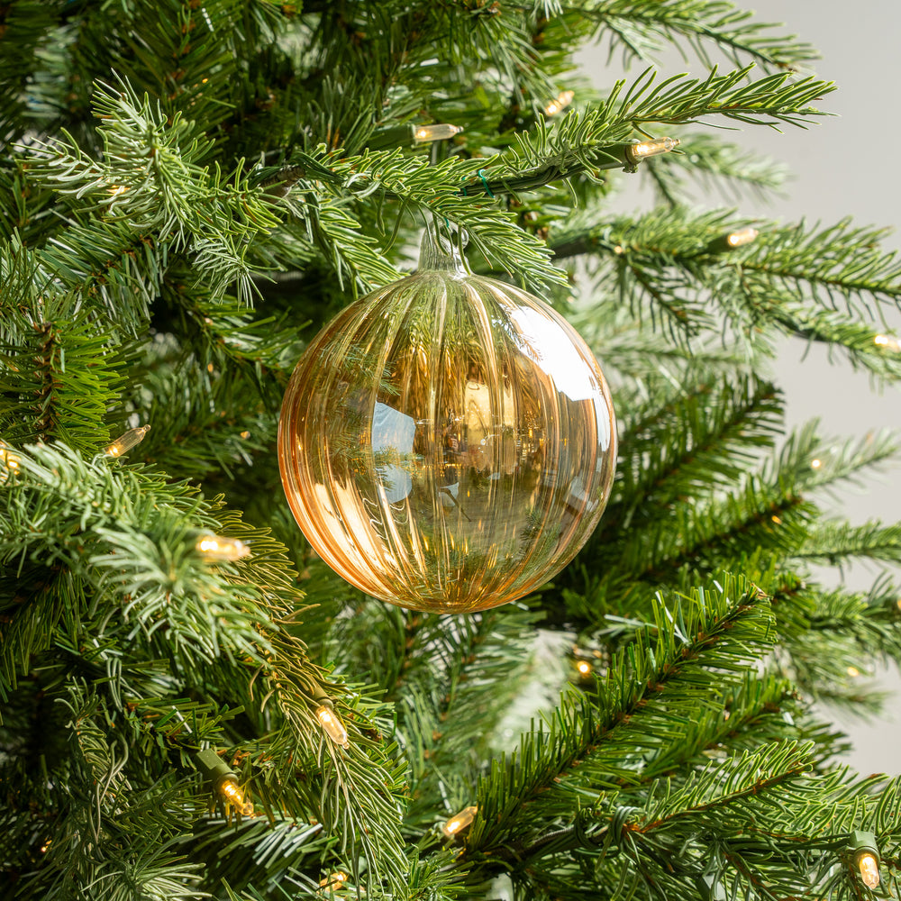 5" Iridescent Copper Glass Ball Ornament