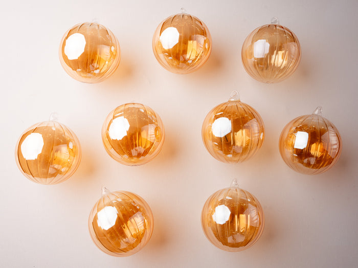 5" Iridescent Copper Glass Ball Ornament
