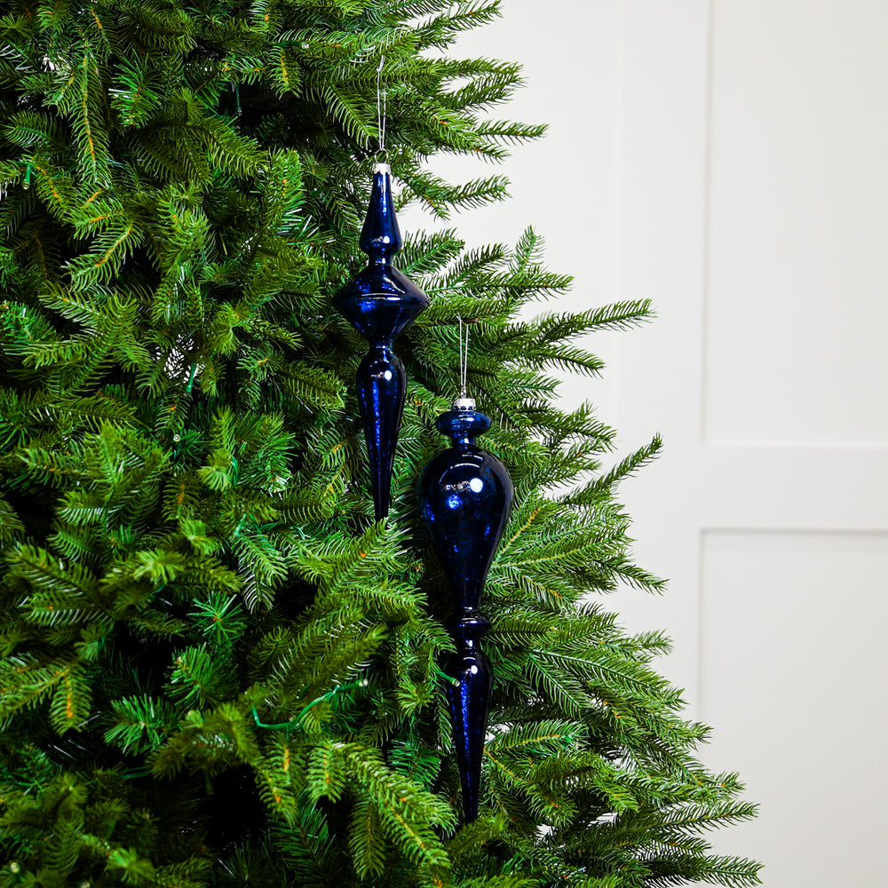 15" Blue Glass Finial Ornament