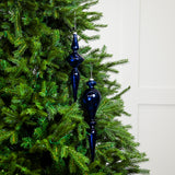 15" Blue Glass Finial Ornament