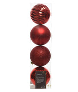 4" Shiny, Matte & Glitter Shatterproof Ball Ornament Assorted