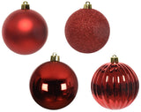 4" Shiny, Matte & Glitter Shatterproof Ball Ornament Assorted