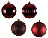 4" Shiny, Matte & Glitter Shatterproof Ball Ornament Assorted