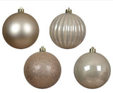 4" Shiny, Matte & Glitter Shatterproof Ball Ornament Assorted