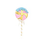 28" Pink & Gold Swirl Lollipop Pick With Blue Icing