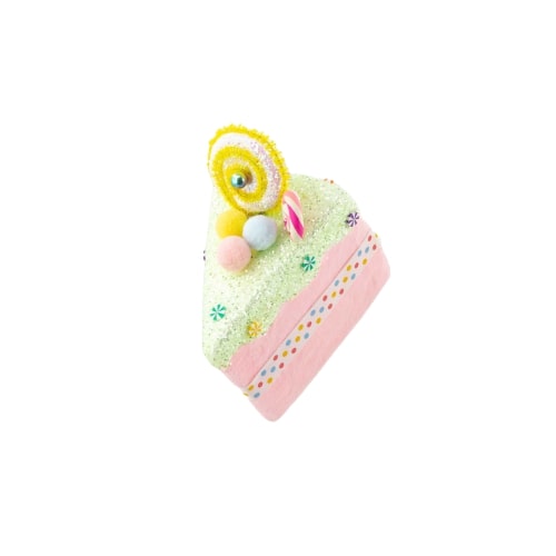 6" Pastel Cake Slice Ornament