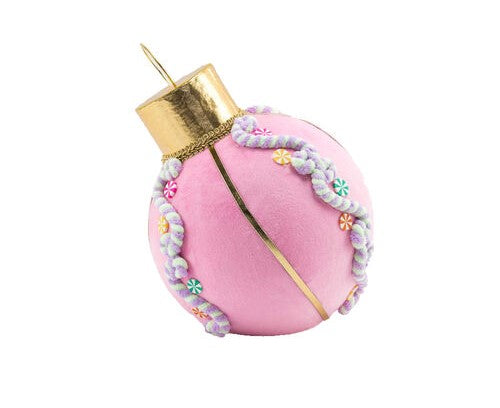 10" Pastel Pink Christmas Ball Ornament