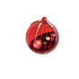 5" Red Glass Ball With White Beads Ornament