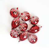 5" Red Beaded Glass Ornament Assorted