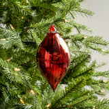 8" Red Finial Beaded Ornament