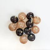 4" Brown & Gold Glass Ornament Assorted