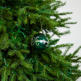 3" Green Glass Ball Ornament Set Of 12