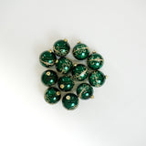 3" Green Glass Ball Ornament Set Of 12