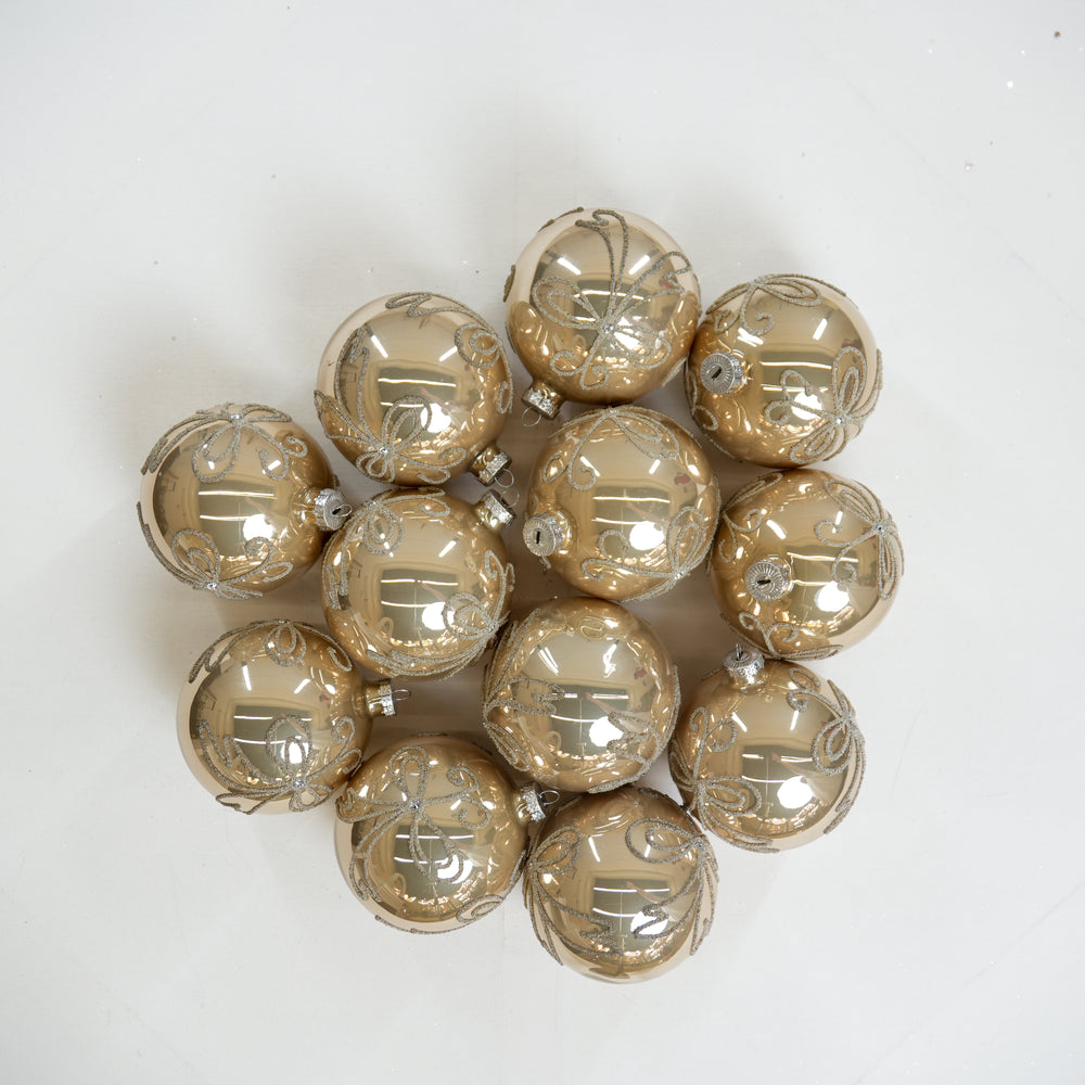 4" Cellini Beaded Glass Ball Ornament