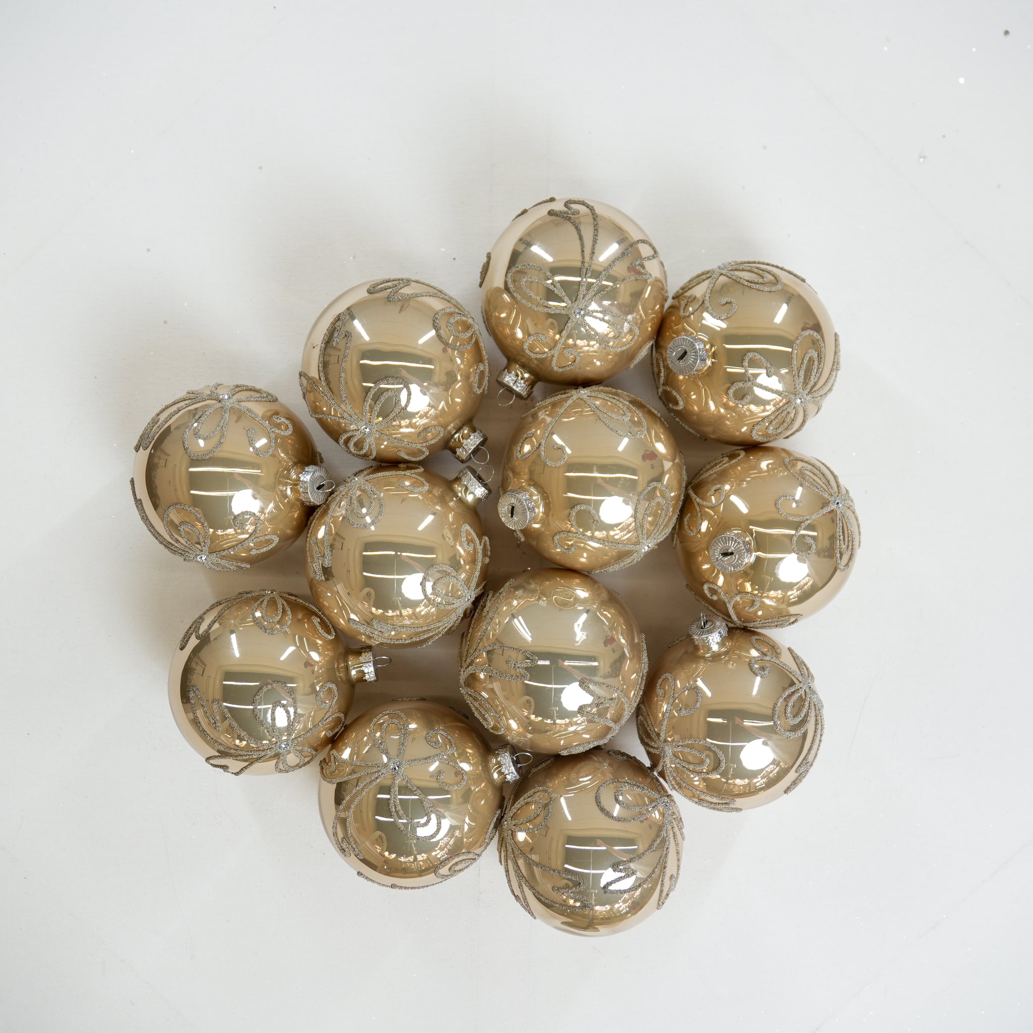 4" Cellini Beaded Glass Ball Ornament